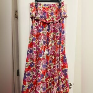 Floral Strapless Maxi Dress